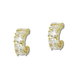 Oval Cubic Zirconia C Hoop Earrings - view 2
