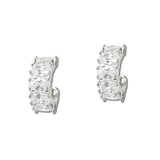 Oval Cubic Zirconia C Hoop Earrings