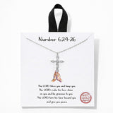Number 6:24-26 Cross Cubic Zirconia Pendant Necklace - view 2