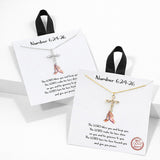 Number 6:24-26 Cross Cubic Zirconia Pendant Necklace - view 3