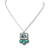 Western Horse Graphic Turquoise Drop Earrings