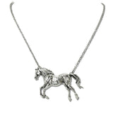 Western Running Horse Pendant Necklace