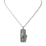 Western Steer Skull and Desert Pendant Necklace