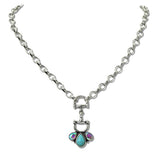 Western Horsebit and Turquoise Pendant Necklace