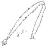 Polished Valentine Heart Toggle Pendant Necklace - view 3