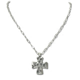 Hammered Cross Pendant Necklace - view 2