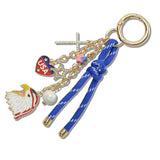 Patriotic USA Charm Cord Keychain and BAG Charm