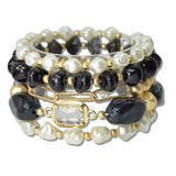 Resin Marbled Bead Multi Layered Stretch Bracelet - view 4