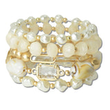 Resin Marbled Bead Multi Layered Stretch Bracelet - view 5