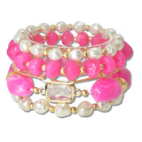 Resin Marbled Bead Multi Layered Stretch Bracelet - view 2