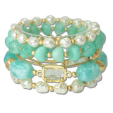 Resin Marbled Bead Multi Layered Stretch Bracelet - view 3