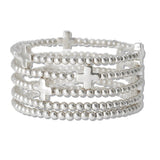 Cross Accent Multi Layered Bead Stretch Bracelet - view 2