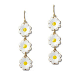Triple Enamel Daisy Dangle Earrings - view 2
