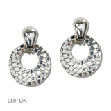 Honeycomb Textured Geometric Clip on Earrings - view 2