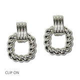 Twisted Rope Texture Clip on Earrings - view 3