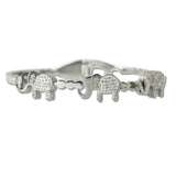 Pave Crystal Elephant Stainless Steel Bangle Bracelet - view 2