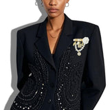 Number 5 Designer Inspired Multi Charm Brooch - view 3
