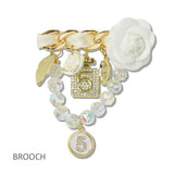 Number 5 Designer Inspired Multi Charm Brooch - view 2