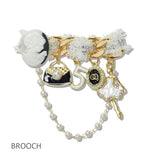 Vintage Cameo Multi Charm Tweed Brooch PIN - view 2