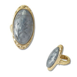 Vintage Oval Marbled Statement Stretch Ring - view 3