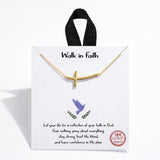 Walk in Faith Side Cross Pendant Necklace