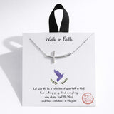 Walk in Faith Side Cross Pendant Necklace - view 2