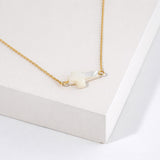 Joshua 1:9 Mother of Pearl Side Cross Pendant Necklace - view 3