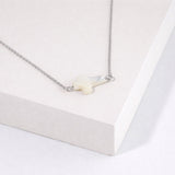 Joshua 1:9 Mother of Pearl Side Cross Pendant Necklace - view 4