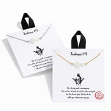 Joshua 1:9 Mother of Pearl Side Cross Pendant Necklace - view 5