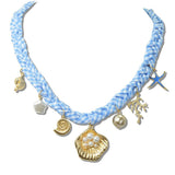 Gingham Ocean Coastal Charm Necklace