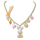 Easter Bunny EGG Enamel Multi Charm Necklace