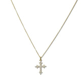 Gold Dipped Pave Cross Pendant Necklace