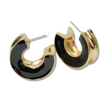 Enamel Chunky Hoop Earrings - view 4