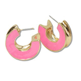 Enamel Chunky Hoop Earrings - view 2