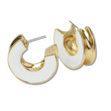 Enamel Chunky Hoop Earrings - view 3
