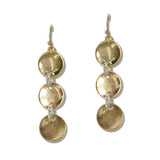 Textured Triple Disc Linear Drop Earrings