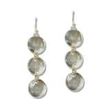 Textured Triple Disc Linear Drop Earrings - view 2