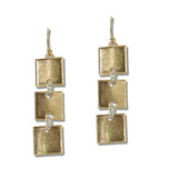 Textured Triple Square Linear Drop Earrings