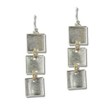 Textured Triple Square Linear Drop Earrings - view 2