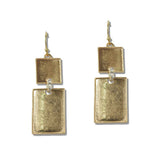 Textured Double Geometric Linear Drop Earrings - view 2