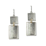 Textured Double Geometric Linear Drop Earrings - view 3
