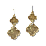 Textured Double Quatrefoil Drop Earrings - view 3