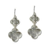 Textured Double Quatrefoil Drop Earrings - view 2