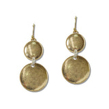 Textured Double Disc Linear Drop Earrings