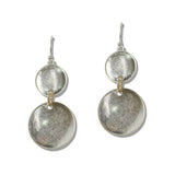 Textured Double Disc Linear Drop Earrings - view 2