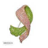 Sorority Crystal Embellished Pave Ribbon Brooch PIN - view 2