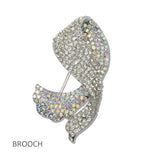 Crystal Bellished Pave Ribbon Brooch PIN