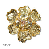 Crystal Hammered Flower Brooch PIN - view 3