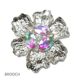 Crystal Hammered Flower Brooch PIN - view 4