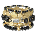 Nugget Accent Multi Layered Beaded Steretch Bracelet - view 4